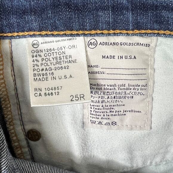 AG Adriano Goldschmied Tomboy Relaxed Straight Leg Low Rise Jeans Frayed Hem 25 - Picture 7 of 7